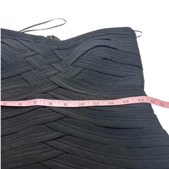 JS Collections Strapless Bodycon Woven Stretch Bandage Little Black Dress 8 - Picture 3 of 8